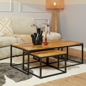 Couchtisch Denver | 3er-Set | Rechteck | Mangoholz natur