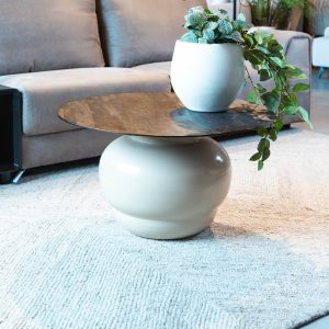 Couchtisch Dim | Espresso Mango Holz | Creme Metall