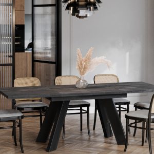 Ausziehbarer Esstisch "Como" 130-210cm (Beton Dunkel)