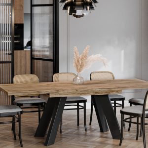 Ausziehbarer Esstisch "Como" 130-210cm (Eiche Craft Gold)