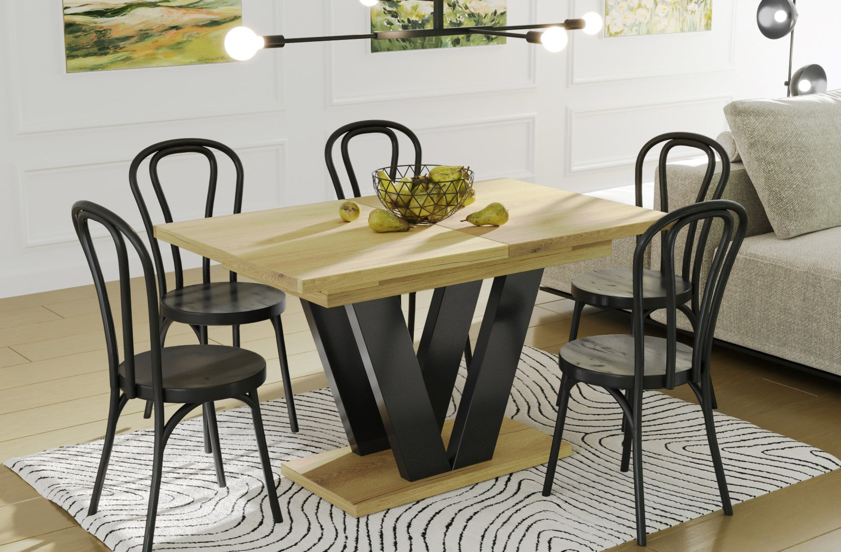 Ausziehbarer Esstisch "Lara" 130-210cm (Eiche Natur) – Bild 2