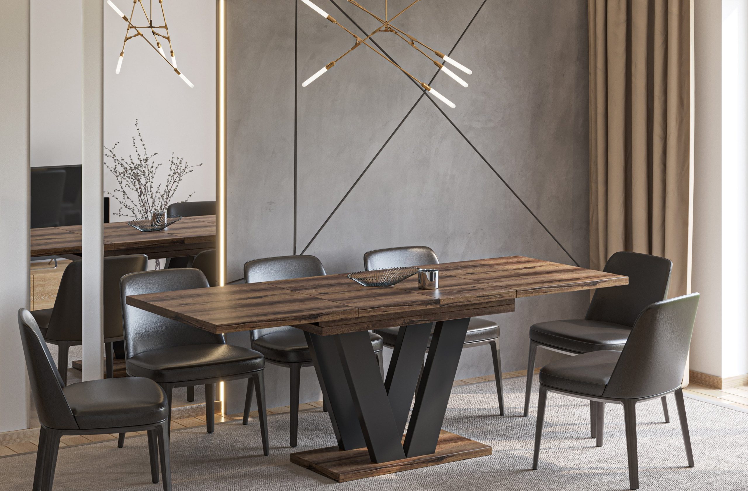 Ausziehbarer Esstisch "Lara" 130-210cm (Eiche Monastery)