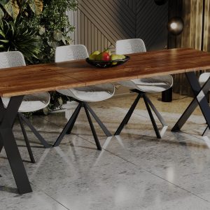 Ausziehbarer Esstisch "X" 130-210xm (Eiche Stirling)