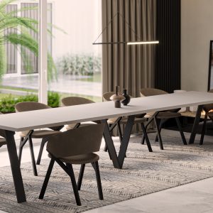 Ausziehbarer Esstisch "Lungo" 130-405cm (Kaschmir Beige)